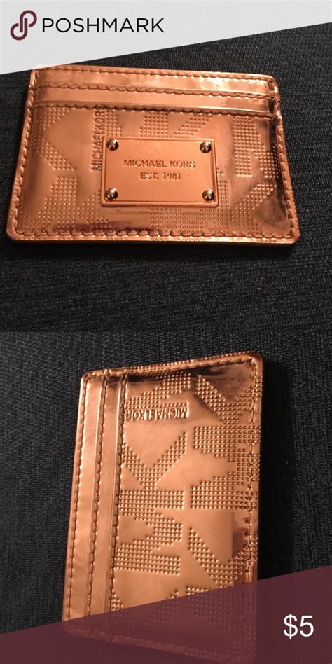 michael kors card holder rose gold|michael kors keychain card holder.